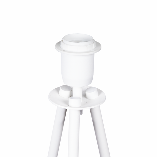 Lampa Podłogowa Trigni Biała - Skandynawski Design Jasny beż SOFT abażur na Arena.pl