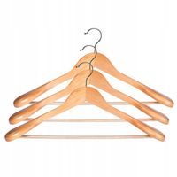 WIESZAKI DREWNIANE NA UBRANIA SPODNIE DO SZAFY 3x