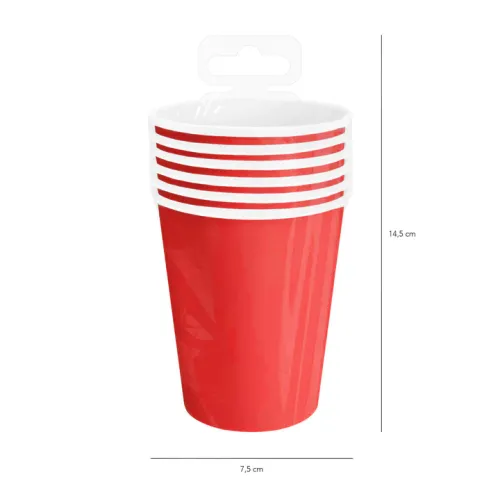 kubeczki czerwone 220ml 6szt na Arena.pl