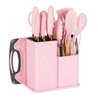 zestaw 19 elem. noży i przyborów kuchennych w stojaku e-6072