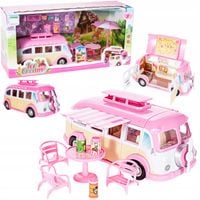 kamper lodziarnia dla lalek - food truck, mini kawiarnia z akcesoriami
