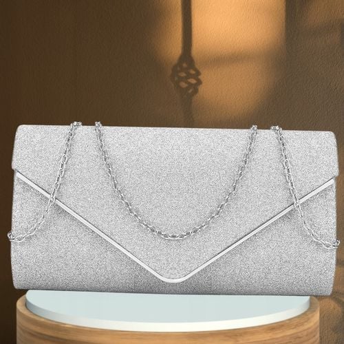 Srebrna Torebka Wieczorowa Kopertówka Wizytowa Błyszcząca Ślub Wesele bal na Arena.pl