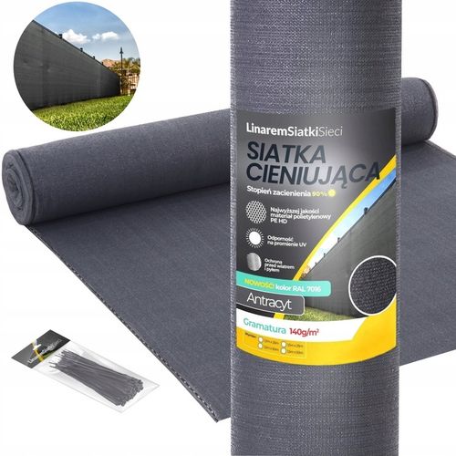 SIATKA CIENIUJĄCA 1,5x25m MASKUJĄCA 90% OSŁONA MATA NA OGRODZENIE PŁOT na Arena.pl