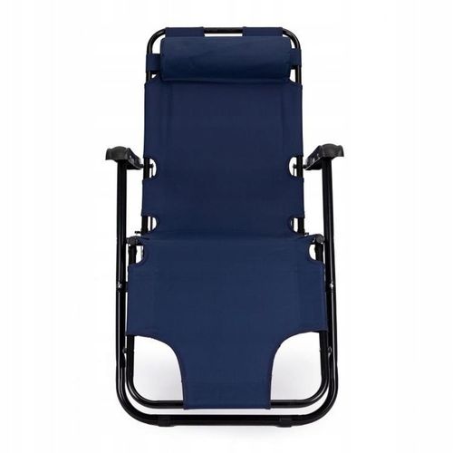 LEŻAK ogrodowy fotel plażowy tarasowy składany 3 pozycyjny granatowy leżank na Arena.pl