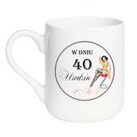 KUBEK "W DNIU 40 URODZIN" Wzór - Elegant Coffee 330 ml
