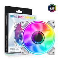 Gamemax Wentylator Obudowy Dual Ring Infinity 120 mm Biały