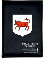 KALENDARZ A5 2026 DZIENNY książkowy z nadrukiem dla urzędu miejskiego
