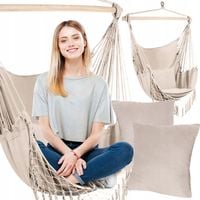 Krzesło Brazylijskie Fotel Wiszący Huśtawka Hamak Bujany Ogrodowy Kokon XXL