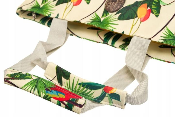 Torba Plażowa Duża Zapinana Na Zamek Torebka Shopper z Podszewką Piknik XXL zdjęcie 8