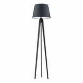 Lampa podłogowa CURACAO abażur grafitowy stelaż hebanowy