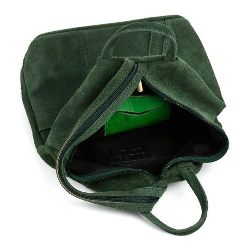 VERA PELLE plecak damski zamszowy trójkątny z suwakiem V010 c.zielony na Arena.pl