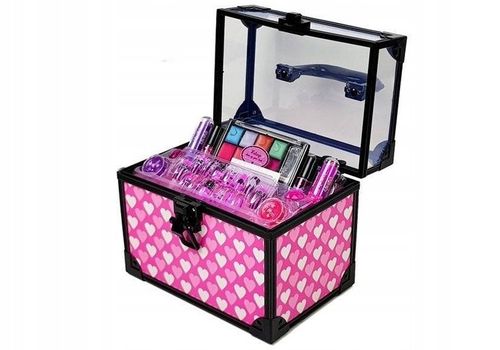 KUFEREK KOSMETYKÓW Zestaw do MAKIJAŻU I PAZNOKCI DLA DZIECI DOMOWE SPA na Arena.pl