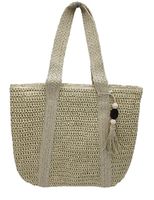 Maxfly - modna pleciona torebka chwost beżowy L0105