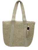 Maxfly - modna pleciona torebka chwost beżowy L0105