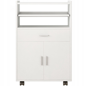 WÓZEK KUCHENNY SZAFKA REGAŁ MOBILNY NOWOCZESNY BIAŁY NA KÓŁKACH