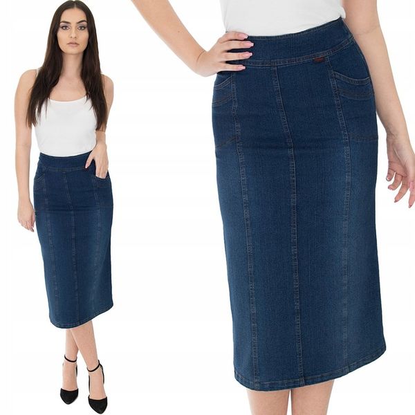 SPÓDNICA JEANS MAXI (38-58) KOLORY r.46 zdjęcie 1