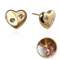 Kolczyki Ze Stali Szlachetnej Platerowane 14K Złotem, Serca Kst3394