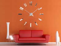 ZEGAR CLEOART DESIGN NAKLEJANY ŚCIENNY LUSTRZANY MECHANIZM XXL 3D DIY 130cm