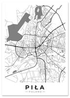 Plakat mapa miasta Piła 30x40 cm