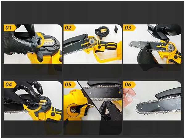 PIŁA ŁAŃCUCHOWA AKUMULATOROWA 6" DO GAŁĘZI DREWNA GAŁĘZIÓWKA 2x AKUMULATOR zdjęcie 16