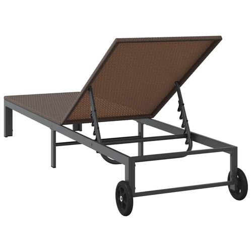 Leżak 1-osoba Brązowy 60 x 200 x 27cm polirattan na Arena.pl