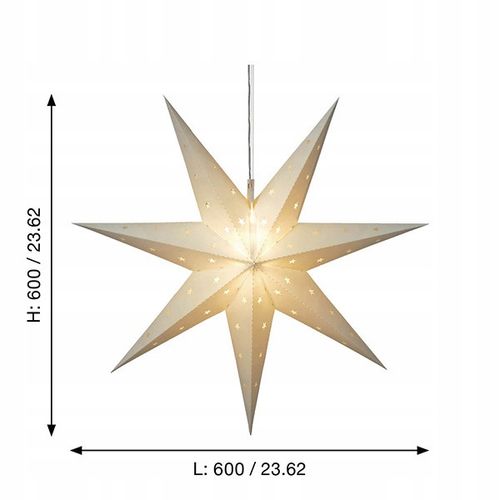 Gwiazda wisząca biała LED ALICE 60 cm na baterie na zewnątrz na Arena.pl