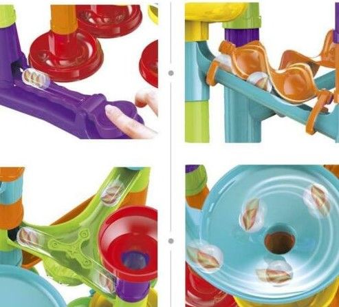 Tor Kulkowy KULODROM ZESTAW 113 el KULKI WYRZUTNIA Zjeżdżalnia dla kulek na Arena.pl