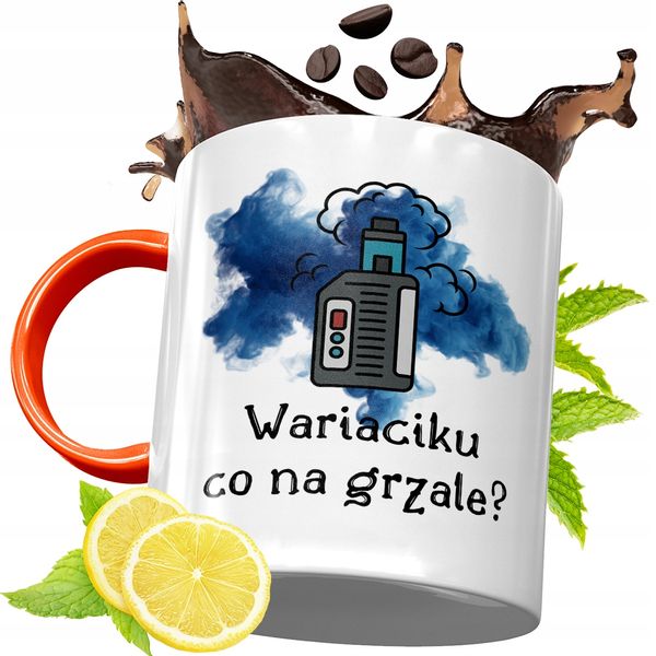 Kubek Pomarańczowy Dla Palacza Prezent Z Nadrukiem Ze Zdjęciem zdjęcie 1