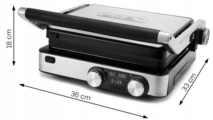 Grill elektryczny Opiekacz do panini Yoer 2000W + Programator czasu i zdjęcie 5