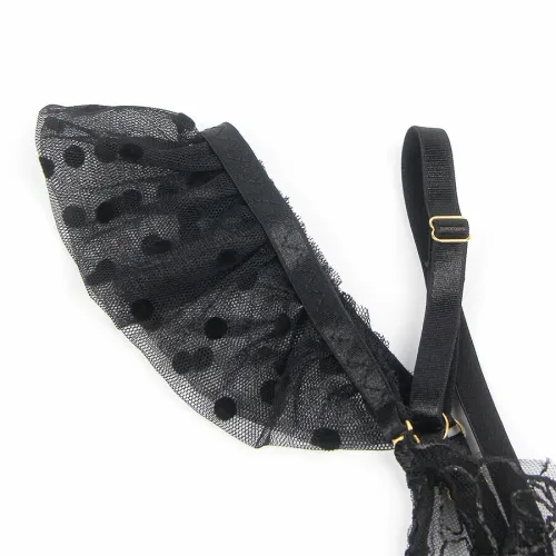 subblime 957483 koronkowy zestaw - biustonosz, pas do pończoch, s/m, czarny na Arena.pl