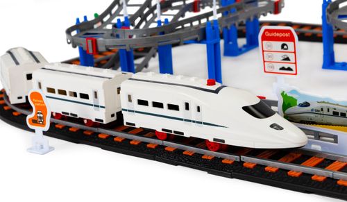 Kolejka i auto na baterie dwa tory miasto 108 elementów na Arena.pl