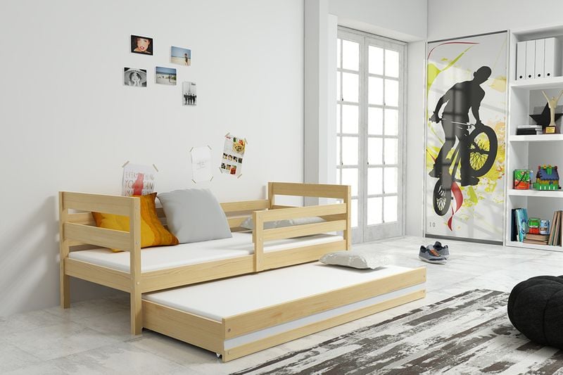 Łóżko dla dzieci Eryk 190x80 podwójne wysuwane rozsuwane + SZUFLADA na Arena.pl