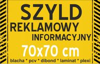 Szyld z tworzywa PCV Tablica reklamowa 70x70cm