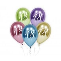 balony 18 urodziny platynowe kolorowe 5szt
