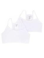 Stanik biustonosz dziewczęcy miękki z koronką biały 2PAK 158-164 YOCLUB