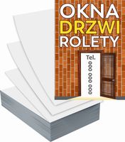 Ulotki A6 reklamowe firmowe 1000 szt projekt w cenie OKNA DRZWI ROLETY