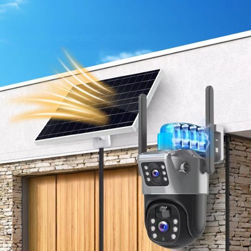 Solarna Zewnętrzna kamera dwa obiektywy 4K HD 8MP Karta SIM 4G LTE na Arena.pl