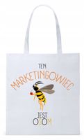 Torba Biała Eco Shopper Dla Marketingowca Prezent Z Nadrukiem Ze Zdjęciem