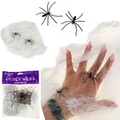 tg38901 pajęczyna z pająkami sieć pajęcza na halloween pająki 2szt