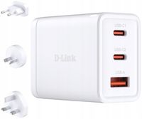 SZYBKA Ładowarka turystyczna D-LINK 65W Gan 2x USB-C+USB PD3.0 +3wtyczki
