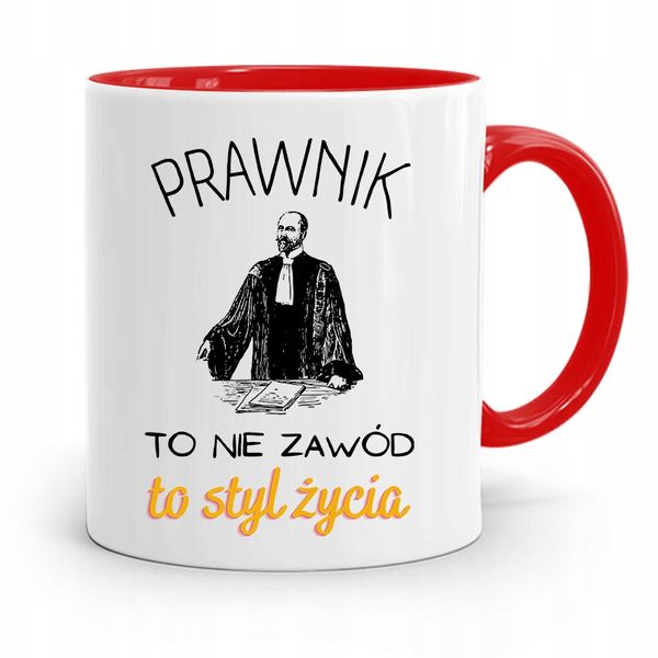 Kubek Czerwony Prawnika Prawnik To Styl Życia Z Nadrukiem Ze Zdjęciem zdjęcie 1