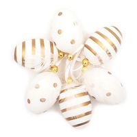 JAJKA ZAWIESZKI PISANKI DO ZAWIESZENIA 6 szt BIAŁE ZŁOTE