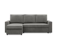 Narożnik do salonu, BLOM, velvet, 231x140x92 cm, jasny szary | TYLETEGOTU