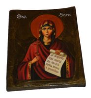 Ikona Święta Sara patronka podróżników i uchodźców chroni przed chorobami