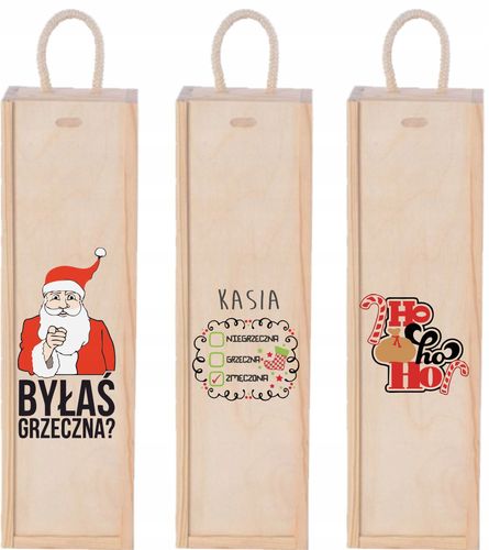 SKRZYNKA NA WINO prezent Mikołajki Święta nadruk na Arena.pl