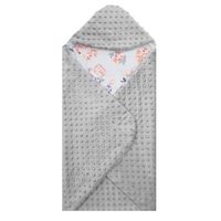 Otulacz dla niemowląt do fotelika, nosidełka, 77x77cm dwustronny rożek z kapturem, zwierzątka