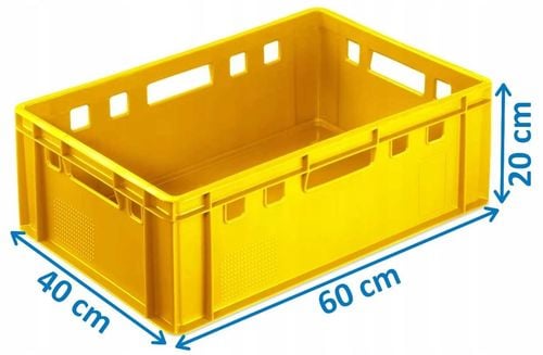 Skrzynka E2 - 600x400x200mm Żółta na Arena.pl