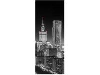 40X100CM WARSZAWA NOCĄ OBRAZ PION