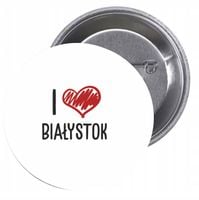 Przypinki buttony I LOVE BIAŁYSTOK z grafiką