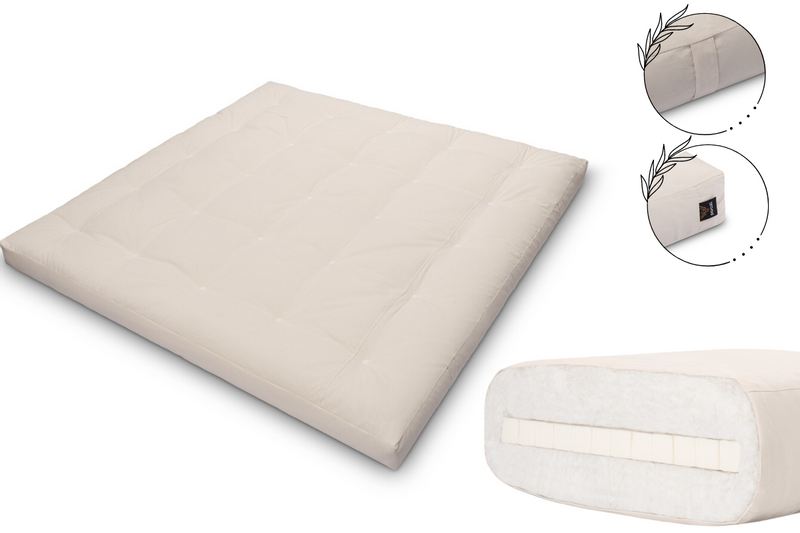 Materac 200x200 z lateksem - Pascall Futon Medium Latex - Ecru zdjęcie 1